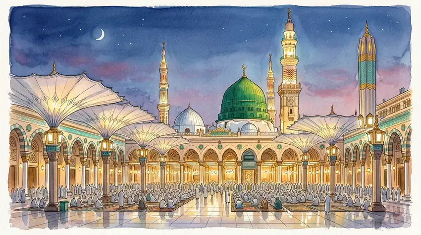 Madinah Airport (MED) Arrival Guide: Customs, Taxis & Haramain Station - Madinah Prophet's Mosque & Courtyard